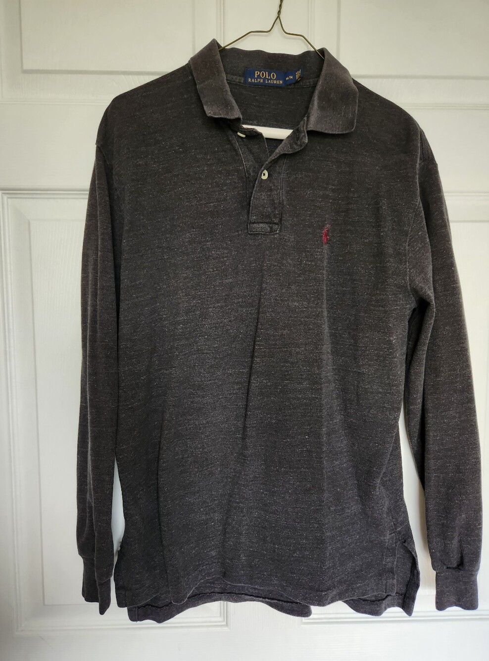 Polo Ralph Lauren - Heathered Dark Grey Cotton Polo - Size M